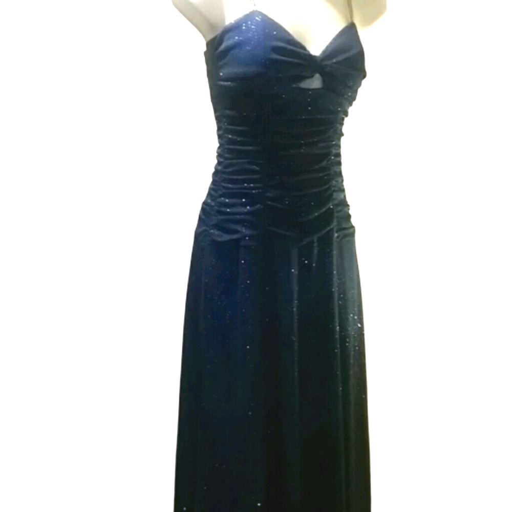 City Small Blue Triangles Sequin Formal Gown